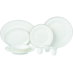 Bone Hanna Platin 56 Parça Porselen Yemek Takımı