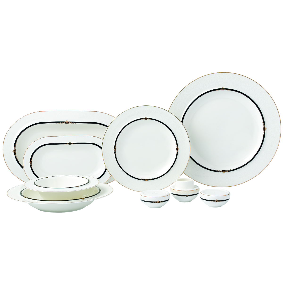 Bone Sophia Midnight 56 Parça Porselen Yemek Takımı