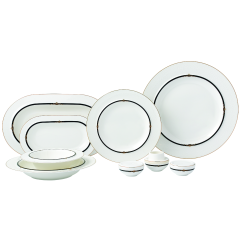 Bone Sophia Midnight 56 Parça Porselen Yemek Takımı