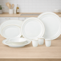 Bone Hanna Gold 56 Parça Porselen Yemek Takımı